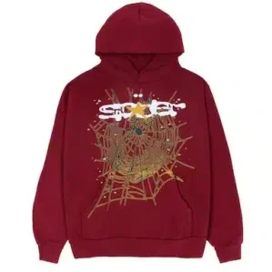Sp5der Logo Maroon Hoodie